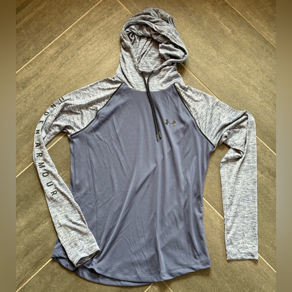 Under Armour Blue and Gray heat gear Performance Hoodie size S